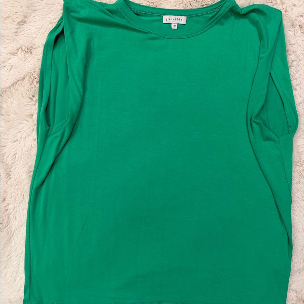 Gianni Bini Bright Green Short Sleeve Scoop Neck Tee